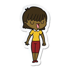 sticker of a cartoon woman