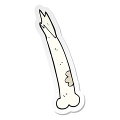sticker of a cartoon broken bone