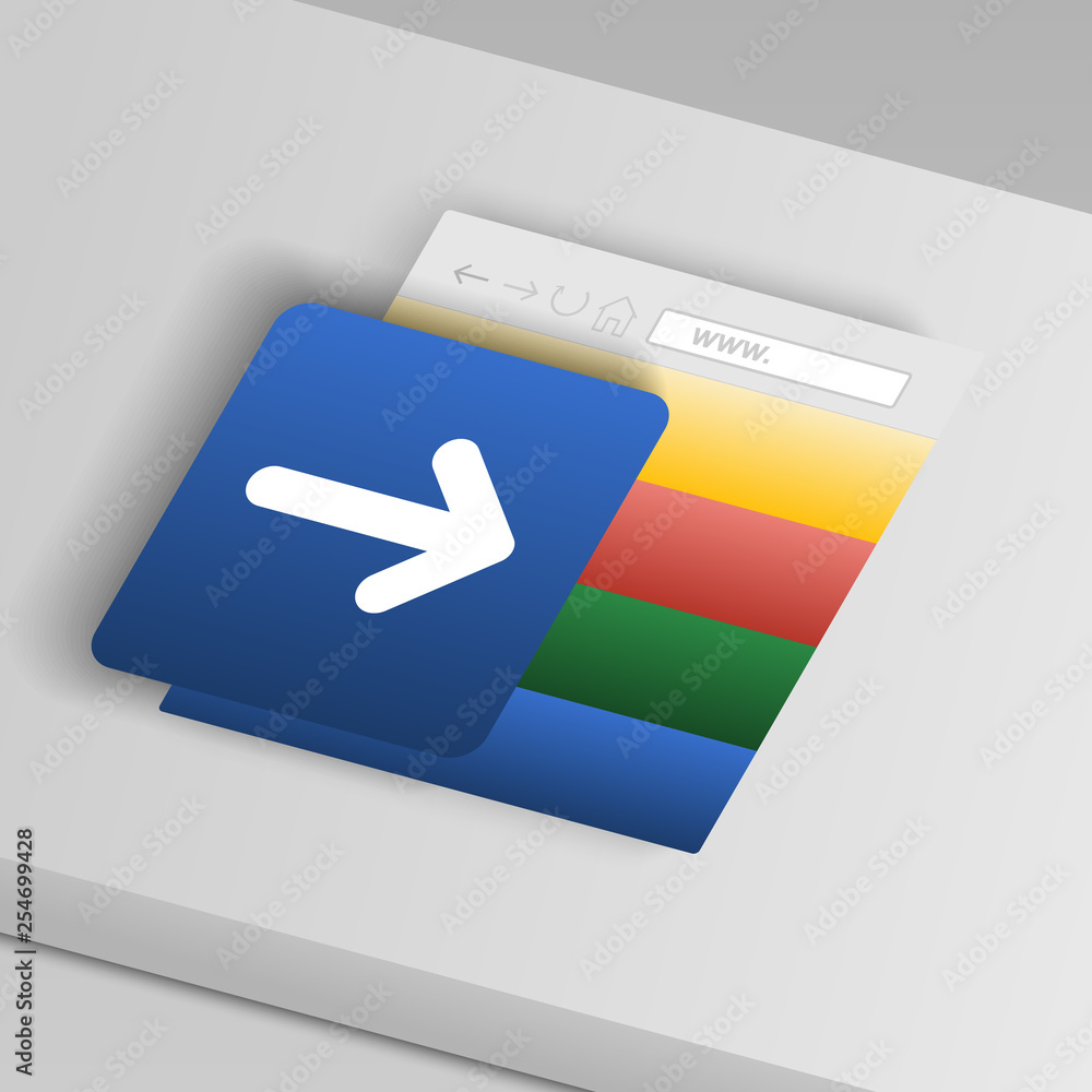 Poster arrow icon. from collection button icons