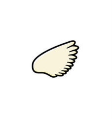 wing sign in flat style with black line