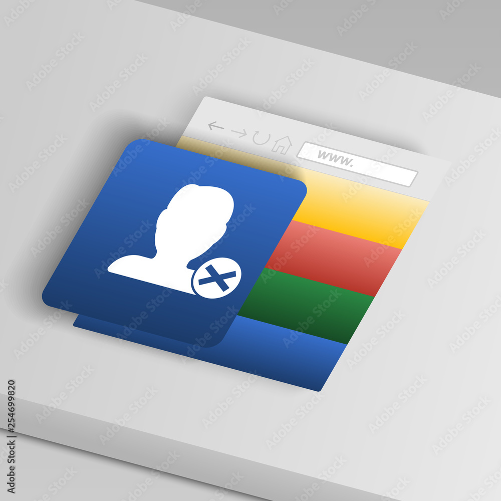 Poster delete contact icon. from collection button icons