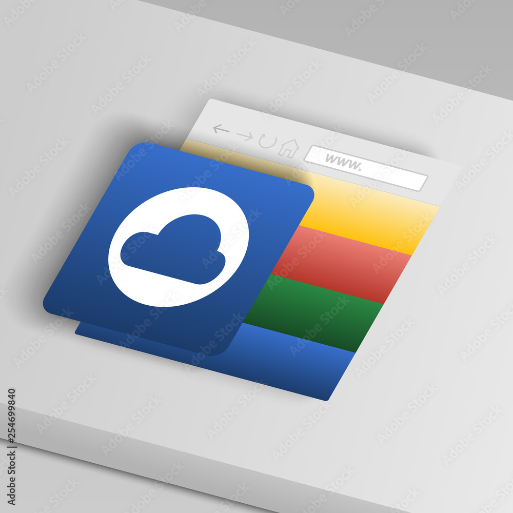 Aufkleber cloud in a circle icon. from collection button icons