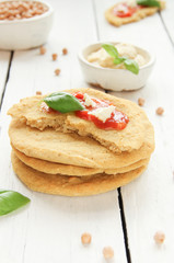 Kichererbsen Pizza Low Carb Boden wenig Kohlenhydrate 