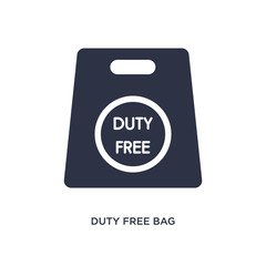 duty free bag icon on white background. Simple element illustration from airport terminal concept.