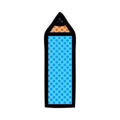 comic book style cartoon blue pencil
