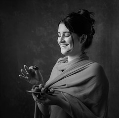portrait of a woman with truffle
