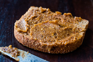 Organic Date Fruit Paste Dough with Bread.