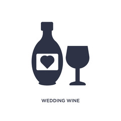 wedding wine icon on white background. Simple element illustration from birthday party and wedding concept.
