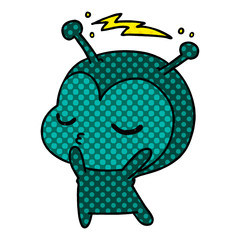 cartoon of a cute kawaii alien