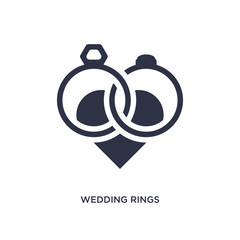 wedding rings icon on white background. Simple element illustration from love & wedding concept.