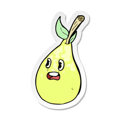 sticker of a cartoon pear