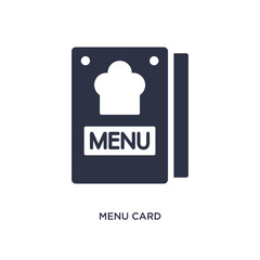 menu card icon on white background. Simple element illustration from bistro and restaurant concept.