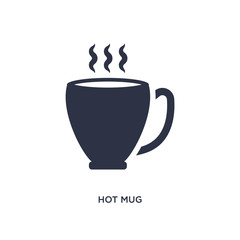 hot mug icon on white background. Simple element illustration from bistro and restaurant concept.