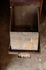 Old garbage chute in apartment building with cheap apartments - Rubbish chute in a Soviet block of flats