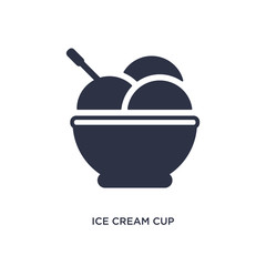 ice cream cup icon on white background. Simple element illustration from bistro and restaurant concept.