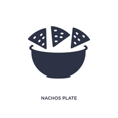 nachos plate icon on white background. Simple element illustration from bistro and restaurant concept.