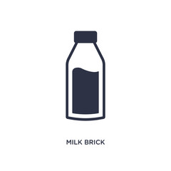 milk brick icon on white background. Simple element illustration from bistro and restaurant concept.