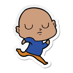 sticker of a cartoon bald man