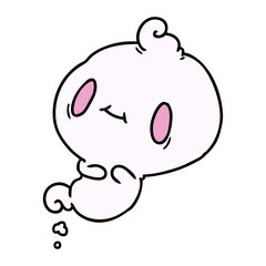 cartoon of a kawaii cute ghost