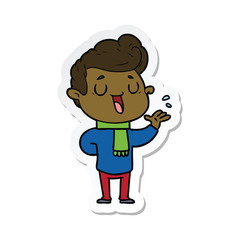 sticker of a happy cartoon man