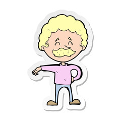 Fototapeta premium sticker of a cartoon man making camp gesture