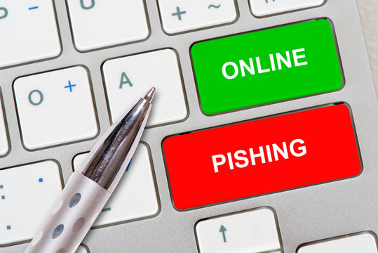 Computer Tastatur mit Aufschrift online pishing