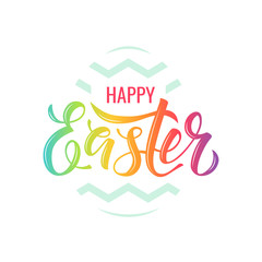 Fototapeta premium Easter lettering written by brush pen, vector