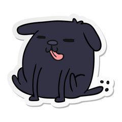 sticker cartoon kawaii of a cute dog