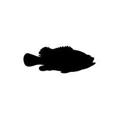 Fish silhouette, simple icon or logo
