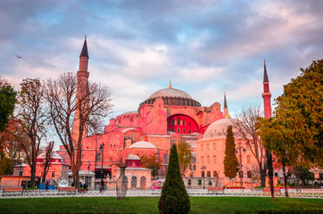 View of the Hagia Sophia in Istanbul, Turkey.