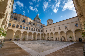 LECCE, Puglia ,Italy - Inside courtyard of university of Salento - UniSalento (Universita del...