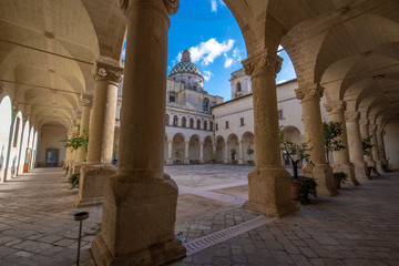 LECCE, Puglia ,Italy - Inside courtyard of university of Salento - UniSalento (Universita del...