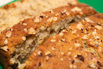  Banana bread with hazelnuts topping