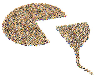 Cartoon Crowd, Tethered Slice Shape