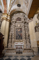 Fototapeta na wymiar LECCE, Puglia ,Italy - Inside interior of Virgin Mary Cathedral ( Basilica di Santa Maria Assunta in Cielo ). Church on Piazza del Duomo square. Baroque city of Apulia 