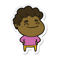 sticker of a cartoon friendly man