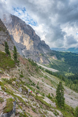 Mountainous view at the dolomites in Italy