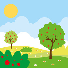 beautiful landscape sunny day