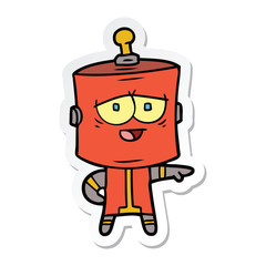 sticker of a cartoon robot