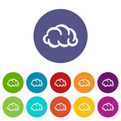 Communication cloud icons color set vector for any web design on white background