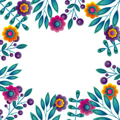 Spring floral frame
