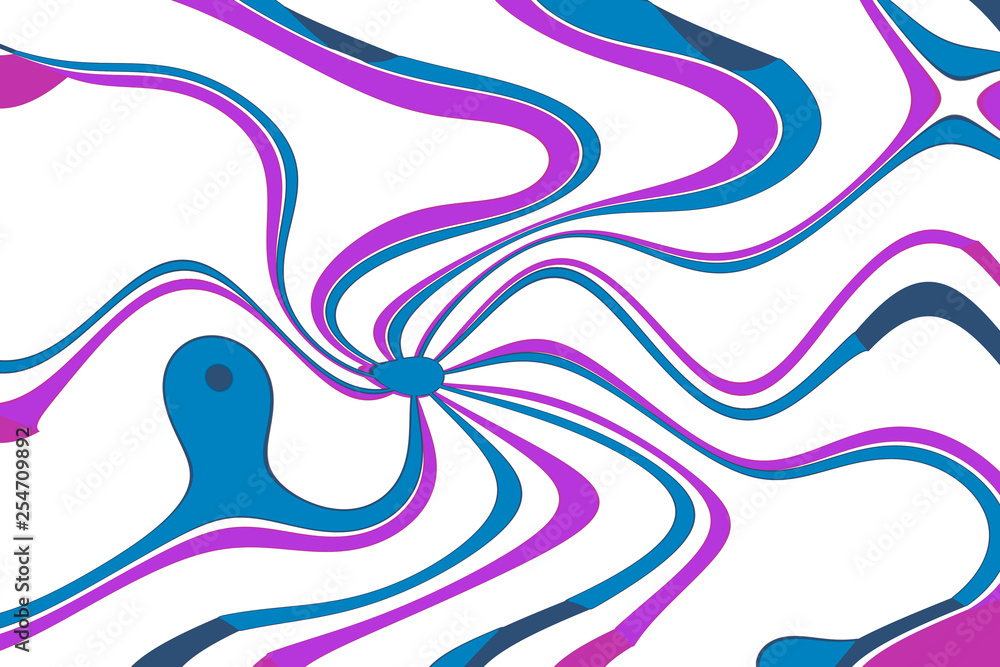 Poster modern abstract art with swirls and curves isolated on a white background