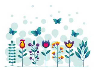 Flowers and butterflies