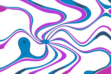 Modern abstract art with swirls and curves isolated on a white background