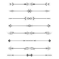 Obraz premium Set of calligraphic design elements- dividers,Thin line decoration objects