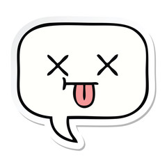 sticker of a cute cartoon speech bubble