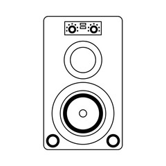 music speaker device isolated in black and white