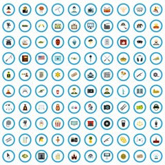 100 film product icons set in flat style for any design vector illustration