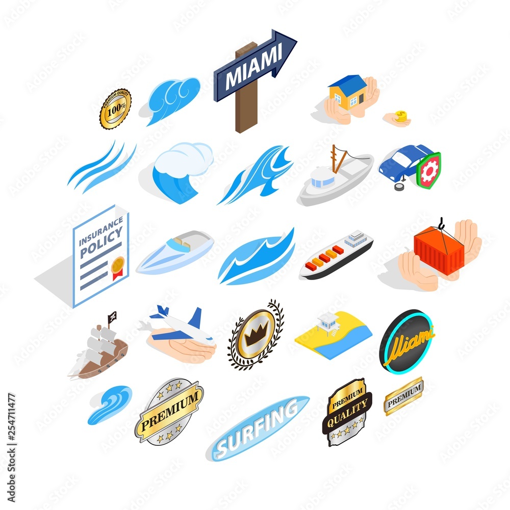 Poster rest on the sea icons set. isometric set of 25 rest on the sea vector icons for web isolated on whit
