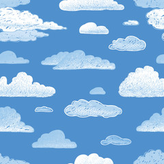 seamless pattern of cloudy sky